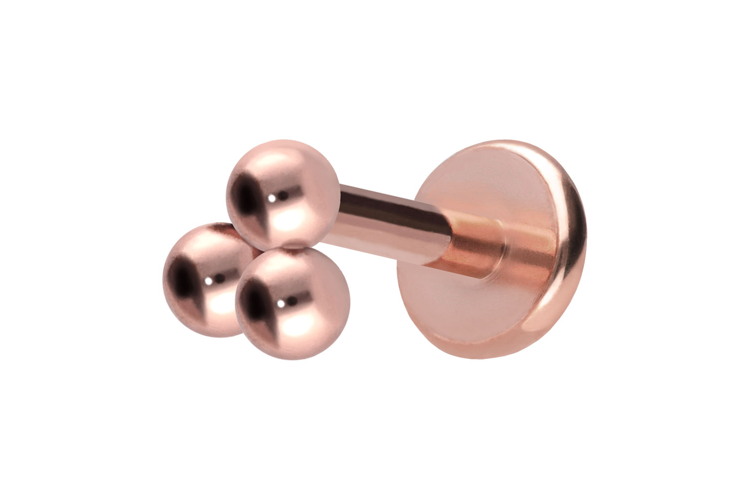 Titan Labret Piercing mit Push Fit 3 KUGELN